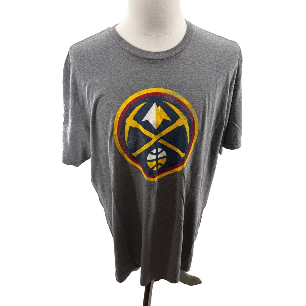 NBA Denver Nuggets‎ Grey Logo Mens Tee Shirt 2XL NEW